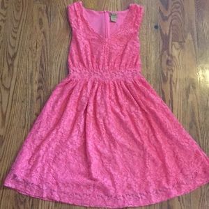 Hot pink lace dress
